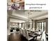 Refined dining area showcasing an ornate chandelier, gray walls, and an adjacent room with views at 708 Ridgelake Dr, Weddington, NC 28104