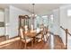 Formal dining room with hardwood floors, large windows, and elegant furnishings at 7854 Springs Village Ln, Charlotte, NC 28226