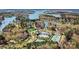 Aerial view of community pool and tennis courts on Lake Norman at 107 Bare Foot Ln, Mooresville, NC 28117