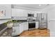 Modern kitchen with stainless steel appliances, granite countertops, and white cabinetry at 11507 Rabbit Ridge Rd, Charlotte, NC 28270