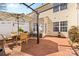 Outdoor patio featuring a pergola, dining set, and brick flooring at 11507 Rabbit Ridge Rd, Charlotte, NC 28270