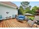 Inviting wooden deck features comfortable seating and offers a great space for outdoor relaxation and entertainment at 1214 Foxfield Rd, Waxhaw, NC 28173