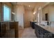 Primary bathroom featuring dual sink vanities, a glass shower, and modern fixtures at 1429 Coppergate Dr, Salisbury, NC 28147