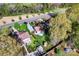 Aerial image of home's lot including the house, yard, and shed at 14827 Smith Rd, Charlotte, NC 28273
