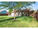 Spacious backyard with a well-manicured lawn and mature tree at 14827 Smith Rd, Charlotte, NC 28273