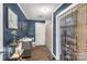 Functional bathroom with modern vanity, bead curtain shower, and vinyl flooring offers a clean and practical space at 260 Trexler Ln, Rock Hill, SC 29732