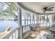 Scenic porch with lake views and a ceiling fan at 336 Northwest Dr, Davidson, NC 28036