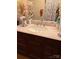 Bathroom featuring dark wood cabinets and decorative elements at 4331 Knollcrest Dr, Charlotte, NC 28208