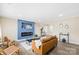 Cozy living room with an electric fireplace, hardwood floors, and stylish modern decor at 504 Katherine Ave, Kings Mountain, NC 28086
