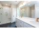 Spacious bathroom showcasing double sinks, a shower, and modern design at 1721 Balfour Ln, Charlotte, NC 28216