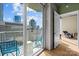 Private balcony with stunning city views, and seating at 210 N Church St # 2305, Charlotte, NC 28202