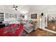 Relaxing living room with a comfortable sectional, stylish rug, and built-in shelving for storage at 2314 Wolfe St, Charlotte, NC 28205