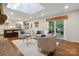 Bright living room with skylight and seamless indoor/outdoor flow at 3524 Johnny Cake Ln, Charlotte, NC 28226