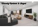 Spacious basement with comfortable seating, a large TV, and recreational games at 3730 Club House Ne Dr, Conover, NC 28613