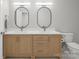 Bright bathroom featuring double vanity, modern fixtures, and neutral color palette at 3730 Club House Ne Dr, Conover, NC 28613