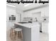 Stylish kitchen features white cabinets, quartz countertops, and a functional center island at 3730 Club House Ne Dr, Conover, NC 28613