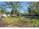 Large backyard with fire pit and mature trees, perfect for outdoor entertaining at 412 W D Ave, Salisbury, NC 28144