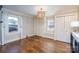 Neutral bedroom featuring hardwood floors, large window, and 2 closets at 412 W D Ave, Salisbury, NC 28144