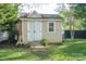 View of a storage shed in the backyard, providing extra space for tools and equipment at 412 W D Ave, Salisbury, NC 28144
