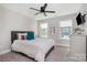 Relaxing bedroom with soft carpet, a comfortable bed, and natural light from the windows at 6529 Jepson Ct, Charlotte, NC 28214