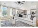 Bright living room featuring vaulted ceilings, modern decor, and a stylish zebra-print rug at 6529 Jepson Ct, Charlotte, NC 28214