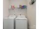 Laundry room featuring side-by-side washer and dryer, plus a wire shelf for convenient storage at 715 Saddlebred Ln, Locust, NC 28097