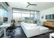 Bright living room with floor-to-ceiling windows, white sofa, and a dedicated office space at 1100 Metropolitan Ave # 314, Charlotte, NC 28204