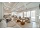 Open living room featuring coffered ceilings, neutral tones, hardwood floors, and natural light at 11036 Shreveport Dr, Huntersville, NC 28078