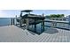 A closer view of a boat lift with a boat, set against a calm lake at 114 Ventana Ct, Mooresville, NC 28117