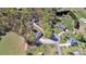Expansive aerial view showcasing multiple homes nestled among lush greenery and trees at 1584 Beverly Ln, Lincolnton, NC 28092