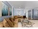 Comfortable living room with plush seating, glass coffee table, and blue accent walls at 2015 Pellyn Wood Dr, Charlotte, NC 28226