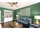 Cozy living room featuring a ceiling fan, stylish decor, and comfortable furnishings at 2035 Palace Way, Indian Land, SC 29707