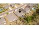 An aerial view of a home with a backyard featuring a patio area, landscaping, and fenced yard at 2035 Palace Way, Indian Land, SC 29707