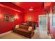 Red home theater with comfortable seating and a large screen at 2228 Metcalf Dr, Sherrills Ford, NC 28673