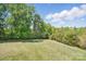 Lush green backyard perfect for outdoor activities, framed by mature trees and blue sky at 2805 Sadler Rd, Alexis, NC 28006
