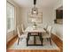 Stylish dining room featuring a modern table with seating for six, set beneath a pendant light at 3210 Selwyn Farms Ln # 7, Charlotte, NC 28209