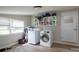 Well-lit laundry room with a modern washer and dryer, and plenty of storage at 396 Tower Rd, Vale, NC 28168