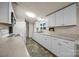 The kitchen features white cabinets and laminate countertops at 404 Forest Winds Dr, Salisbury, NC 28144