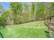 Large, lush backyard with manicured lawn and wooded perimeter, perfect for outdoor activities at 4071 King Wilkinson Rd, Lincolnton, NC 28092
