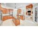 Open-concept kitchen with stainless steel appliances and large kitchen island at 4071 King Wilkinson Rd, Lincolnton, NC 28092