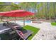 Relaxing pool area with lounge chairs and umbrellas, ideal for enjoying sunny days and summer evenings at 4071 King Wilkinson Rd, Lincolnton, NC 28092