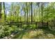 Backyard featuring a wooden fence and lush green landscaping at 4522 Woods End Ln, Charlotte, NC 28277