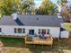 Aerial view of backyard, deck, and lake access at 4980 Kiser Island Rd, Terrell, NC 28682