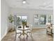 Bright breakfast nook with lake view, white table with seating for two at 4980 Kiser Island Rd, Terrell, NC 28682