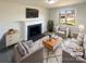 Bright living room with stylish furniture, a decorative fireplace, and large windows for natural light at 614 Normandy Rd, Lancaster, SC 29720