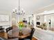 Cozy dining area with hardwood floors, a chandelier and easy access to kitchen and living room at 6325 Hawkwood Ln, Charlotte, NC 28277