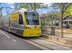 Close-up of the light rail in a residential area highlighting transportation access at 806 Sunnyside Ave, Charlotte, NC 28204