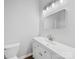 Bathroom features a modern vanity, rectangle mirror, and a sleek toilet at 1067 Old Charlotte Rd, Concord, NC 28027