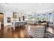 Open kitchen with a large island, seating, stainless appliances, and breakfast nook at 1311 Sunnys Halo Ln, Waxhaw, NC 28173