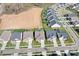 Aerial view of a residential neighborhood showcasing houses with manicured lawns at 14015 Cameryn Elise Dr, Cornelius, NC 28031